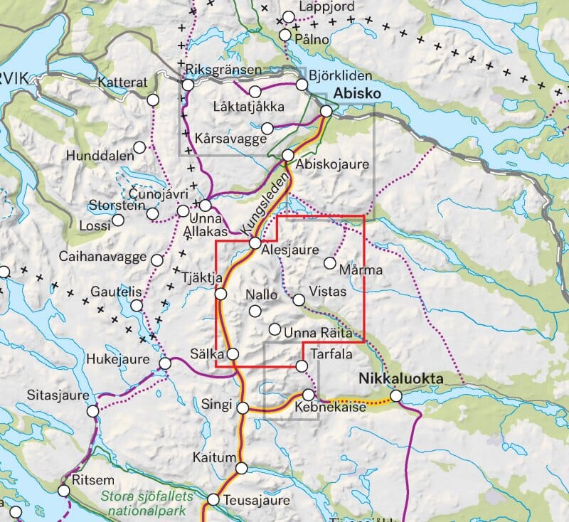 Carte de haute montagne - Mårma & Nallo (Suède) | Calazo carte pliée Calazo 