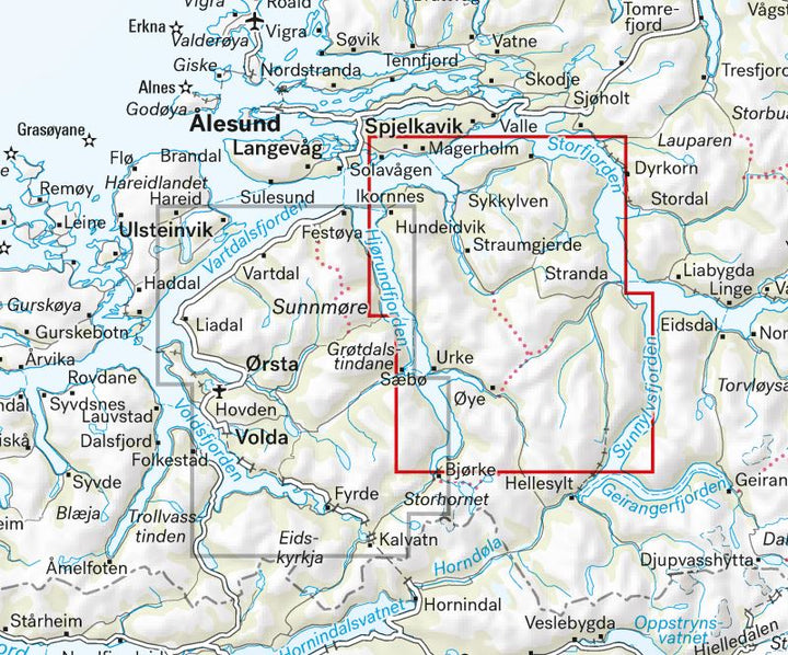 Carte de haute montagne - Sunnmøre: Stranda & Slogen (Norvège) | Calazo - Høyfjellskart carte pliée Calazo 