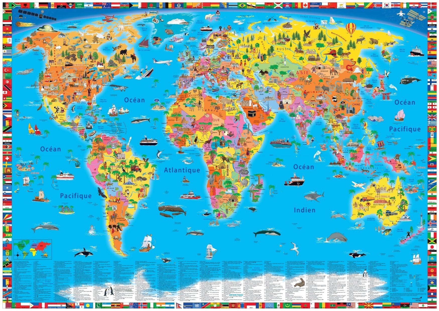 murale carte du monde politique