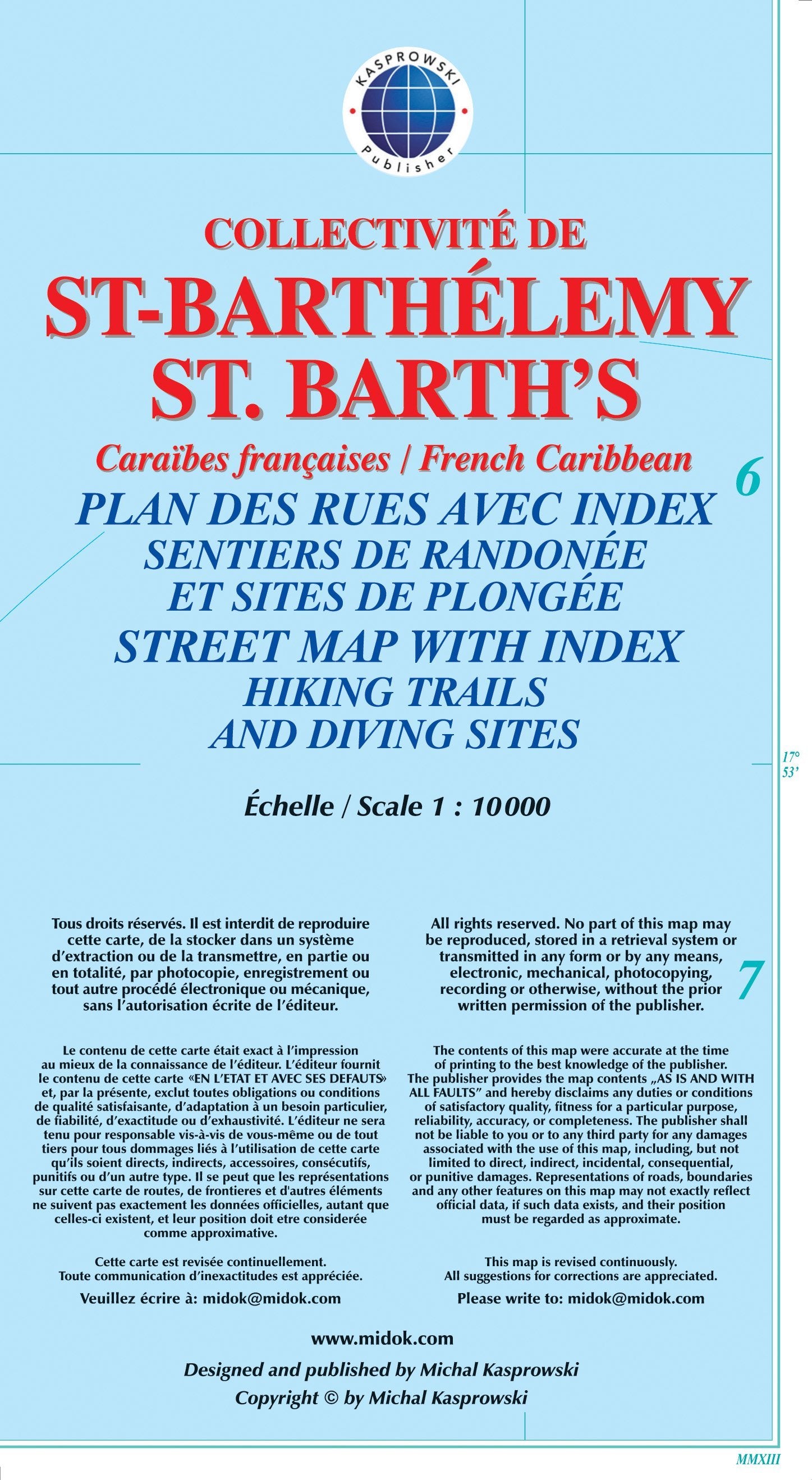 St. Barthelemy Map / Carte / St. Barts / St. Barth / Saint Barthelemy / Saint  Barts / Saint Barth