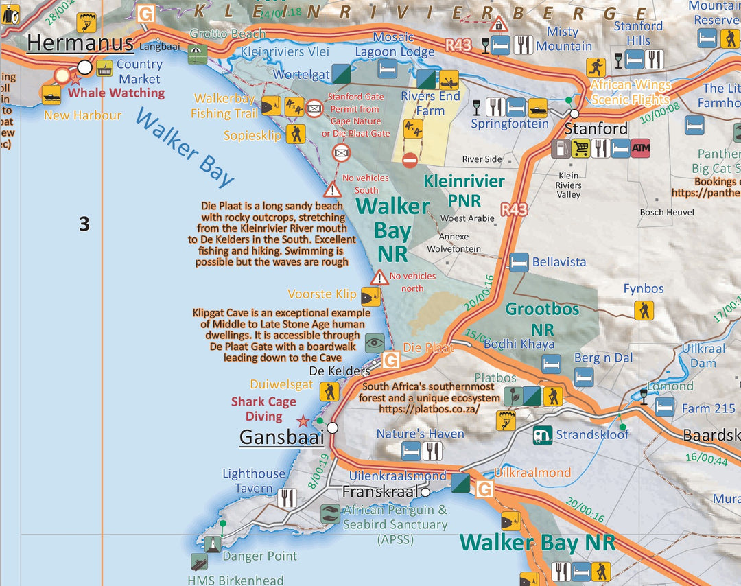 Waterproof tourist map - Cape Town to Montagu (South Africa) | Tracks4Africa