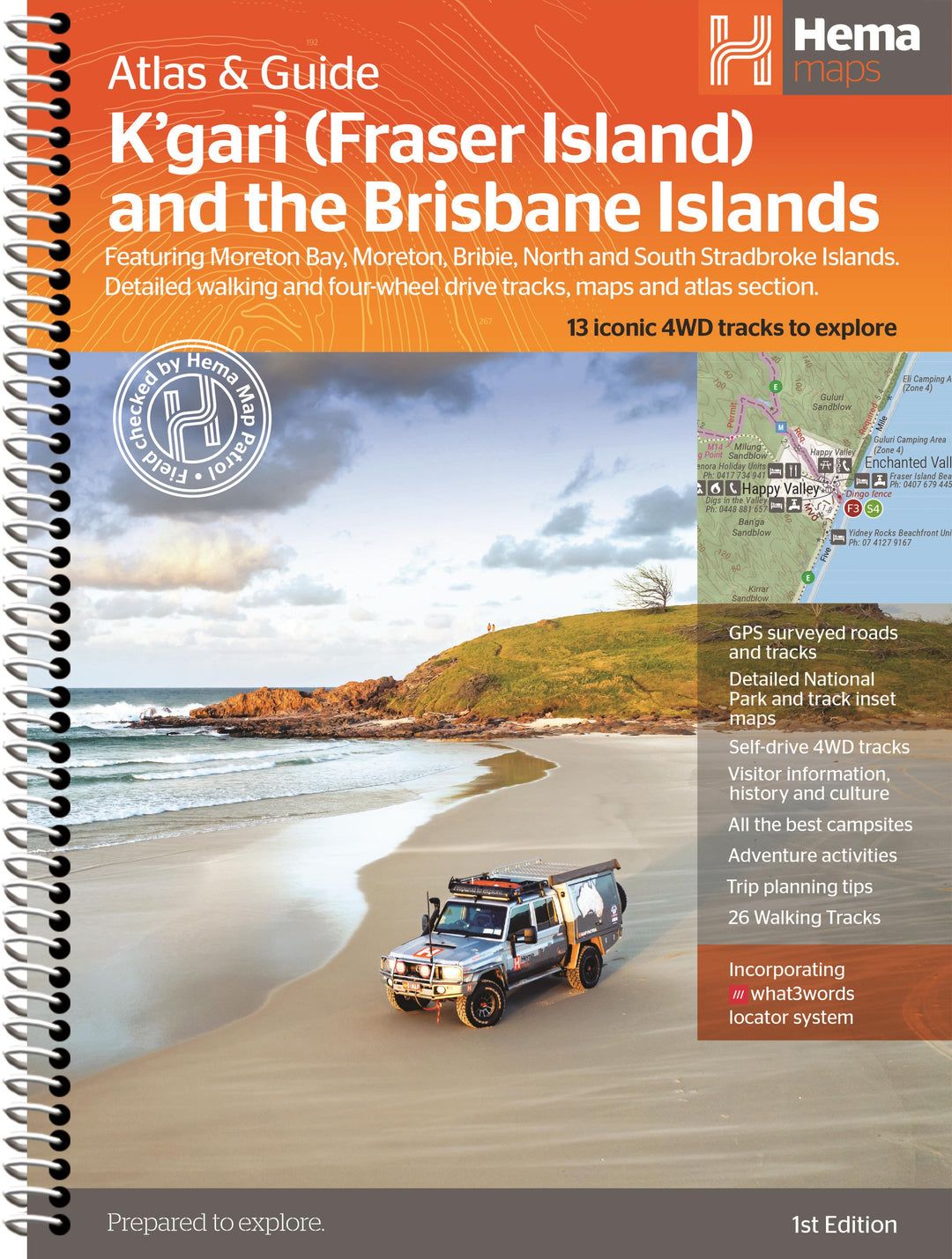 Road atlas &amp; guide - K'gari (Fraser Island) &amp; the Brisbane Islands | Hema Maps