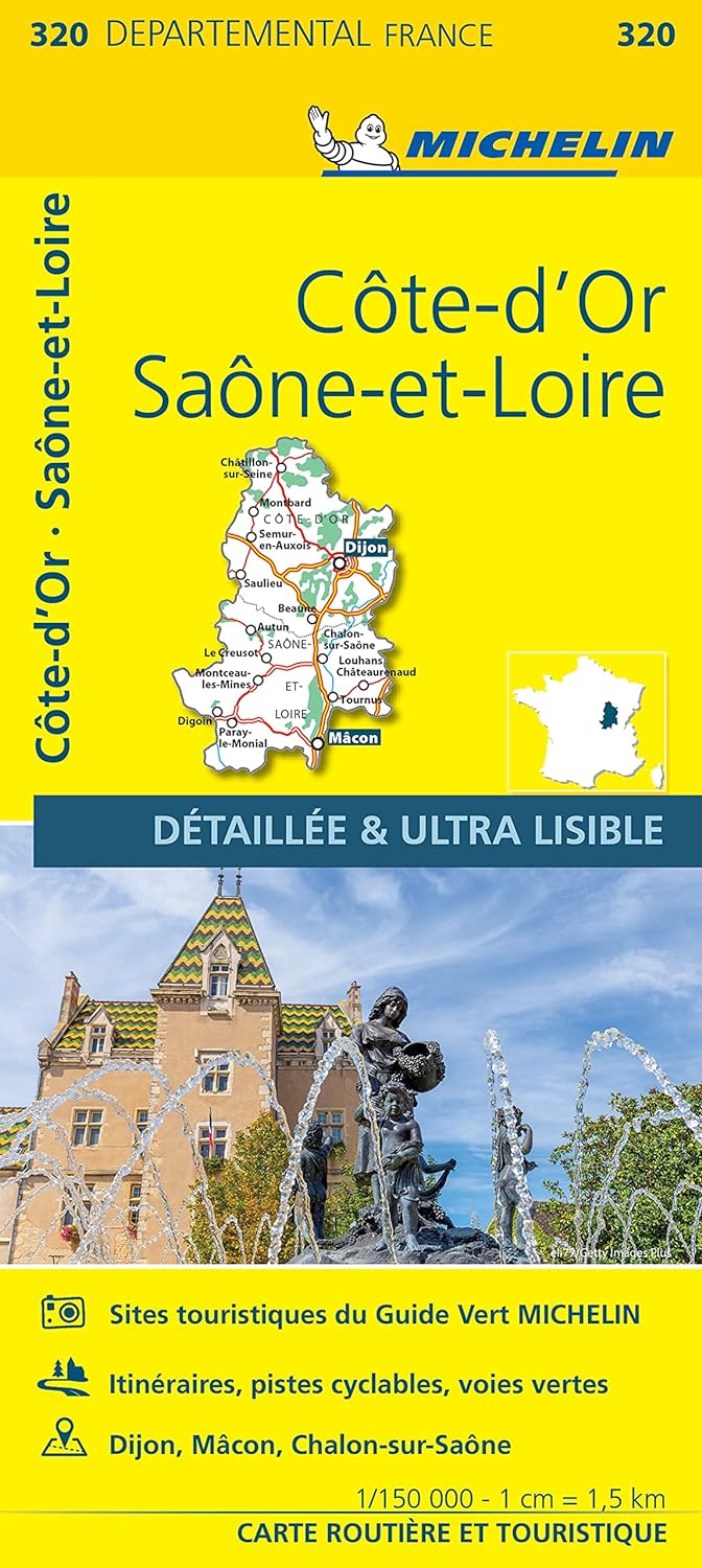 Departmental Map # 320 - coast Or & Saône - et - Loire | Michelin (French)