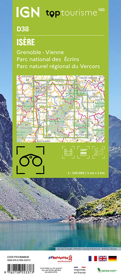 Tourist map TOP100D38 - Isère | IGN