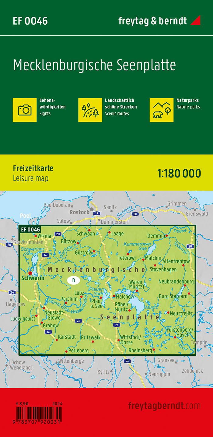 Leisure map - Mecklenburg Lake District | Freytag &amp; Berndt
