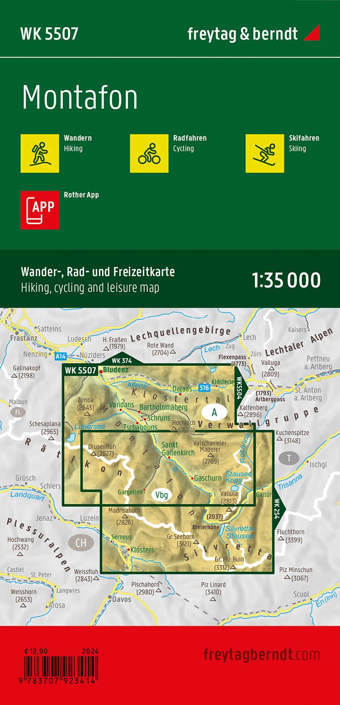 Hiking map n° WK5507 - Montafon | Freytag &amp; Berndt