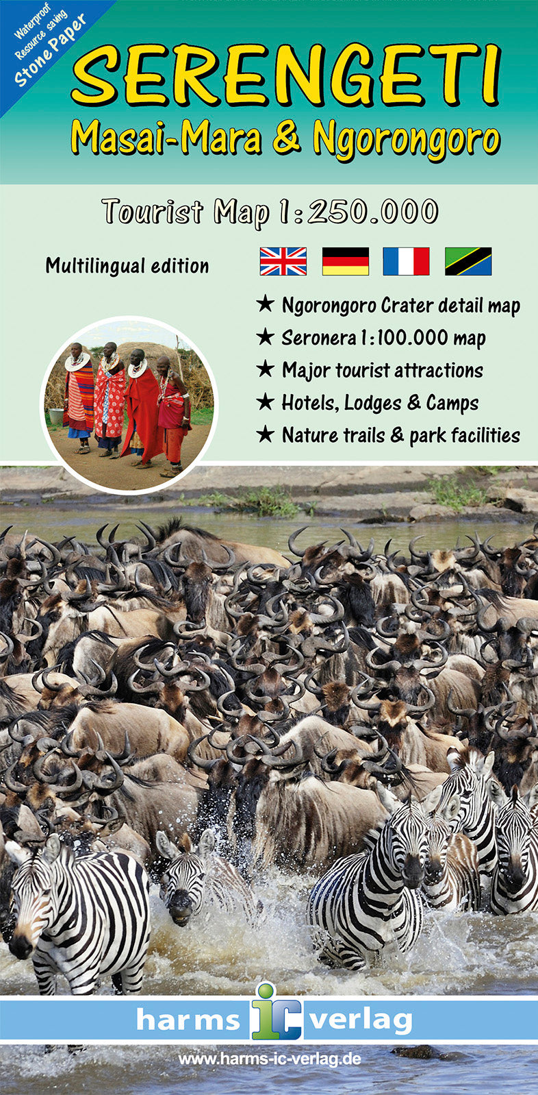 Tourist map - Serengeti, Masai-Mara, Ngorongoro (Tanzania) | Harms Verlag