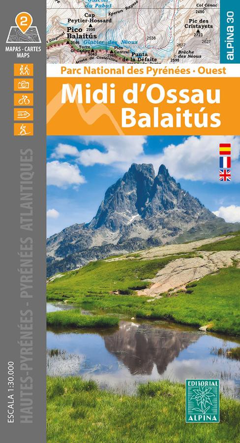 Set of 2 hiking maps - Midi d'Ossau, Balaitus (West Pyrenees National Park) | Alpina