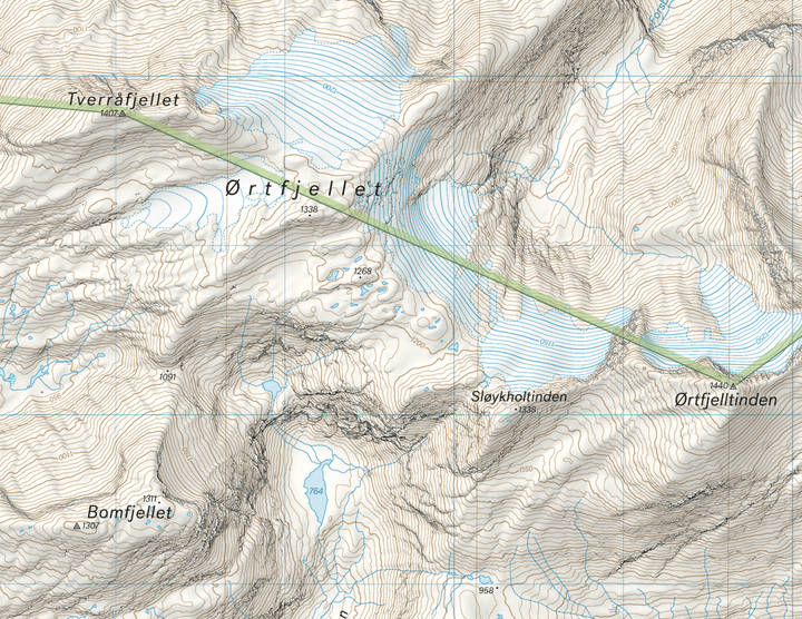 High mountain map - Røvassdalen &amp; Dunderlandsdalen (Norway) | Calazo - Høyfjellskart