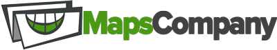 MapsCompany logo in English, grey version
