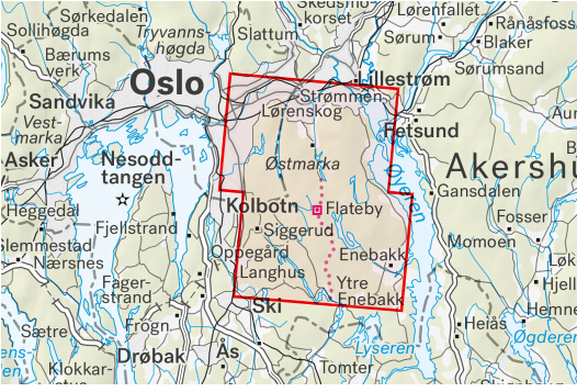 Hiking map - Oslo East - Stikart (Norway) | Calazo