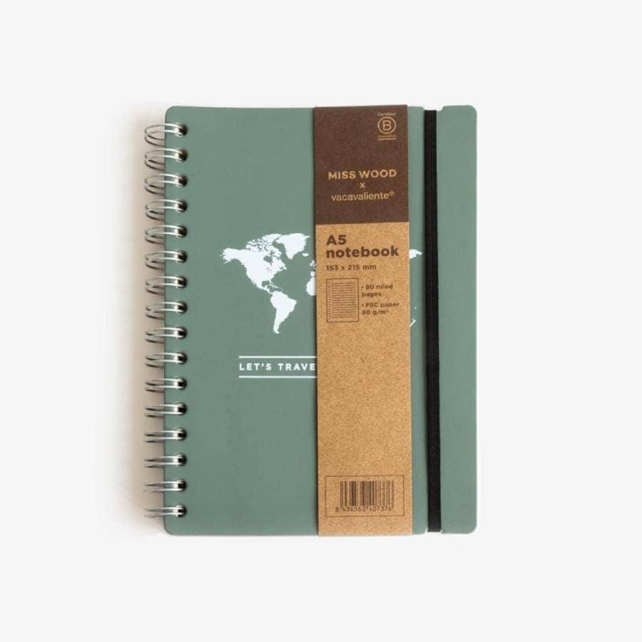 Carnet de notes - vert - 15,3 x 21,5 cm | Miss Wood guide pratique Miss Wood 