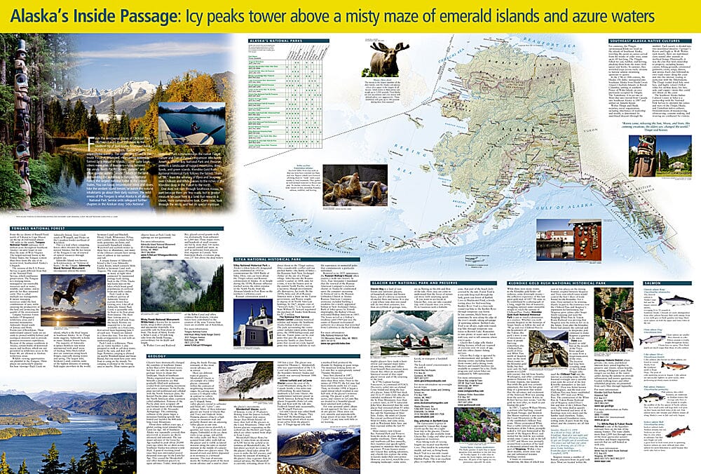 Carte de destination du passage intérieur de l'Alaska | National Geographic carte pliée National Geographic 