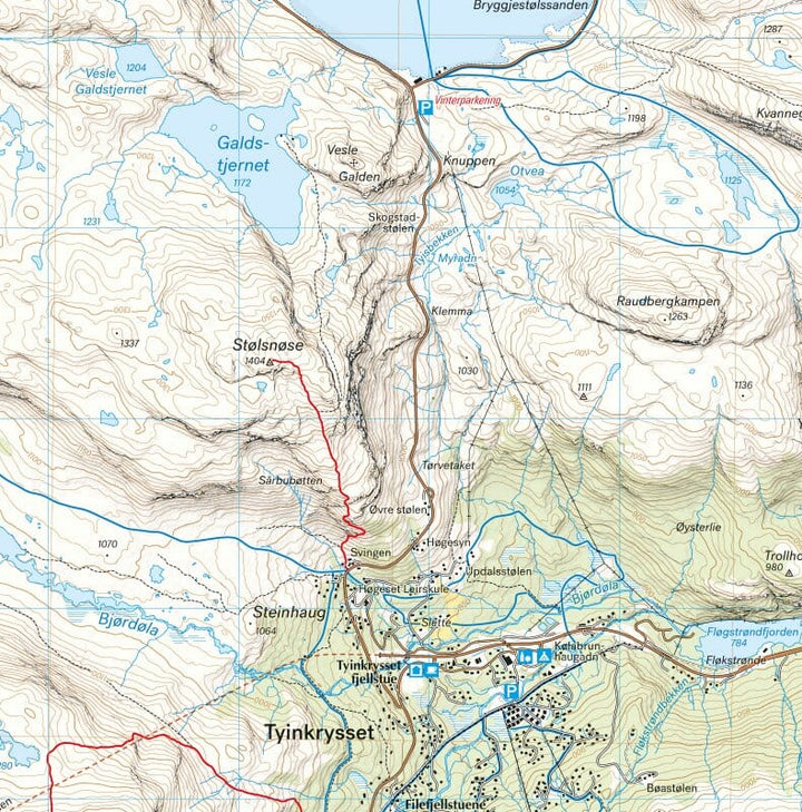 Carte de haute montagne - Jotunheimen: Tyin & Filefjell (Norvège) | Calazo - Høyfjellskart carte pliée Calazo 