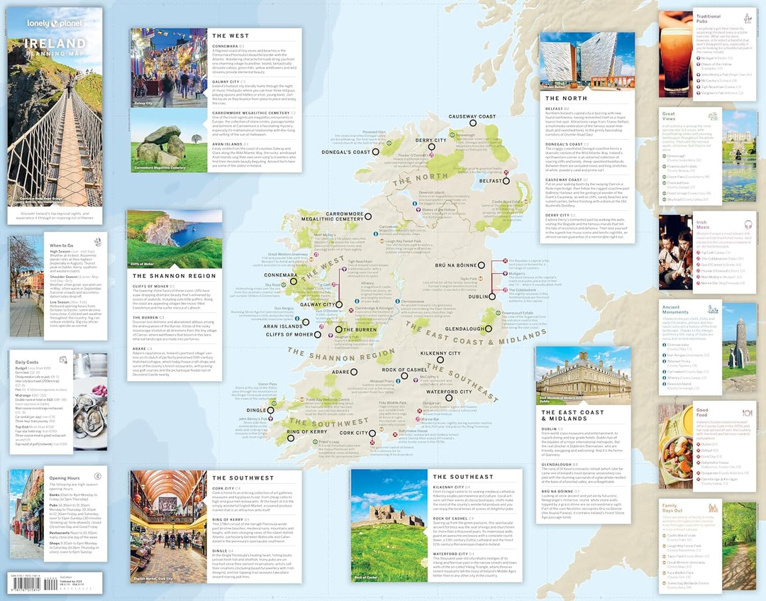 Carte de planification (en anglais) - Ireland | Lonely Planet carte pliée Lonely Planet EN 