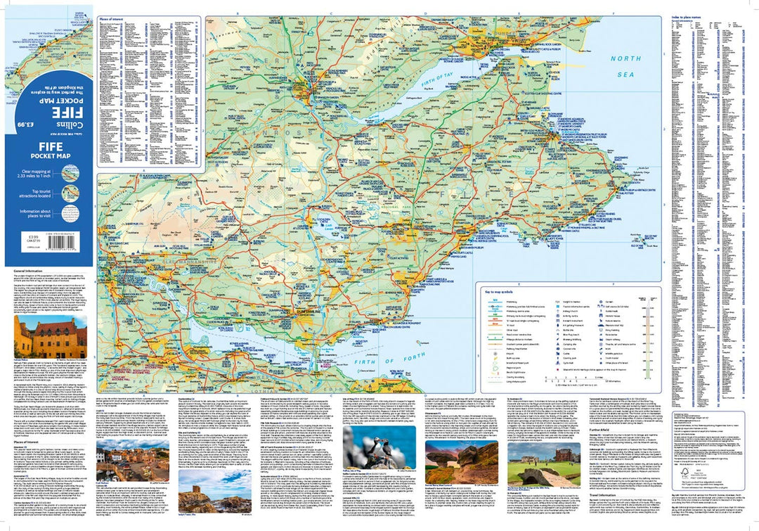 Carte de poche - Fife (Écosse) | Collins carte pliée Collins 