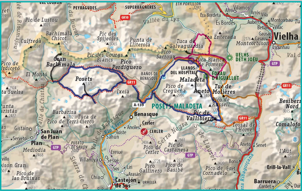 Aneto Map Hiking Map - Benasque Valley (Pyrenees Aragonese, Spain) | Alpina ...