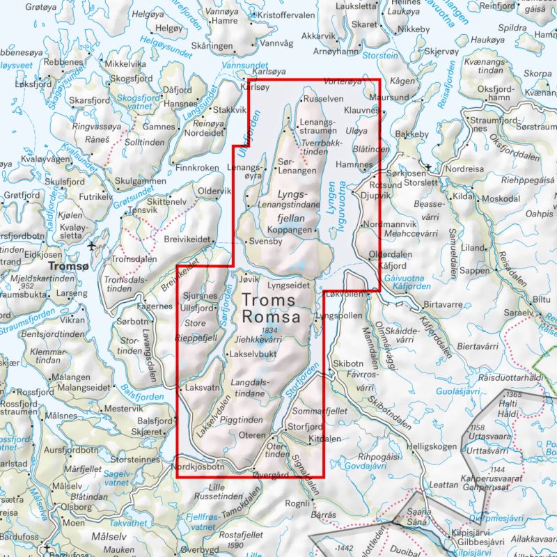 Carte de randonnée - Lyngen (Norvège) | Calazo - 1/50 000 carte pliée Calazo 