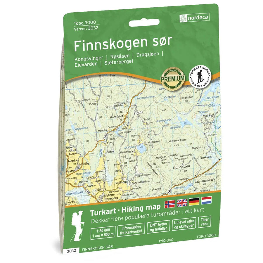 Carte de randonnée n° 3032 - Finnskogen Nord (Norvège) | Nordeca - série 3000 carte pliée Nordeca 