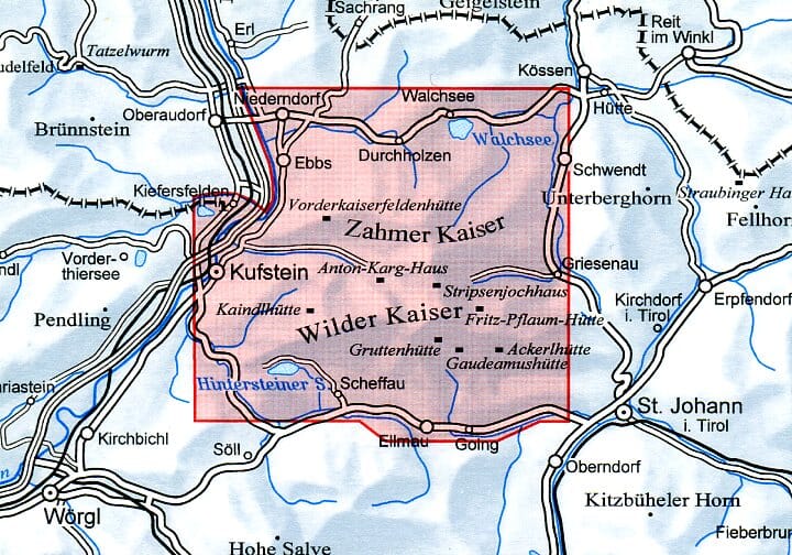 Carte de randonnée & ski n° 08 - Kaisergebirge (Alpes autrichiennes) | Alpenverein carte pliée Alpenverein 