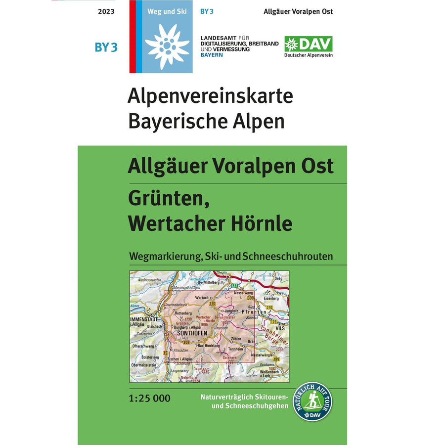 Carte de randonnée & ski n° BY03 - Algäuer Voralpen Ost - Grünten,Wertacher Hörnle (Alpes bavaroises) | Alpenverein carte pliée Alpenverein 