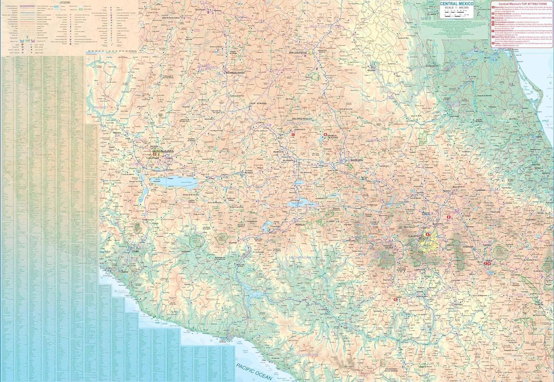 Carte de voyage - Mexique Central & Plan de Mexico | ITM carte pliée ITM 