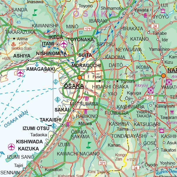 Carte de voyage - Plan de Osaka & Japon Ouest | ITM carte pliée ITM 