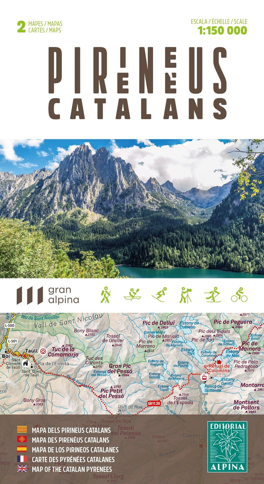 Carte générale - Pyrénées Catalanes | Alpina carte pliée Editorial Alpina 