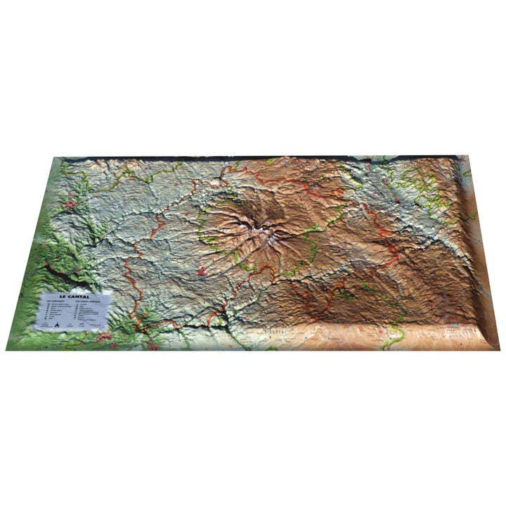 Carte murale en relief - Cantal - 61 cm x 41 cm | 3D Map carte relief 3D Map 
