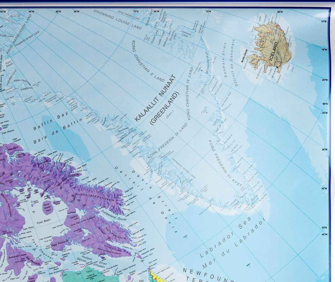 Carte murale plastifiée – Canada politique (légende en anglais) – 120 x 100 cm | Maps International - La Compagnie des Cartes