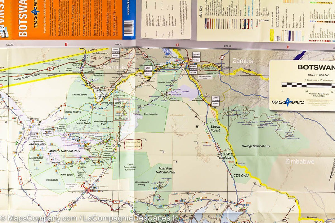Road map - Botswana | Tracks4Africa
