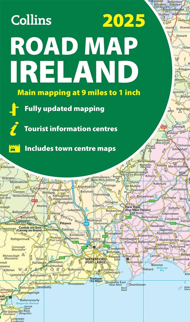 Carte routière - Irlande 2025 | Collins carte pliée Collins 