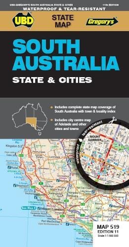 Carte routière n° 519 - South Australia - State & Cities | UBD Gregory's carte pliée UBD Gregory's 