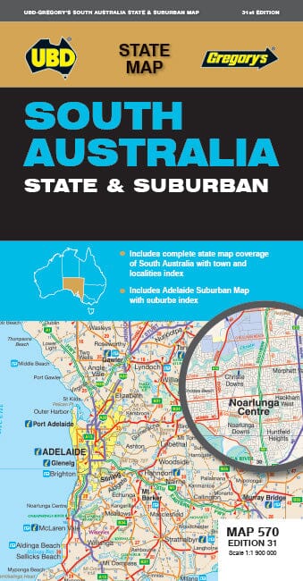 Carte routière n° 570 - South Australia State & Suburban | UBD Gregory's carte pliée UBD Gregory's 