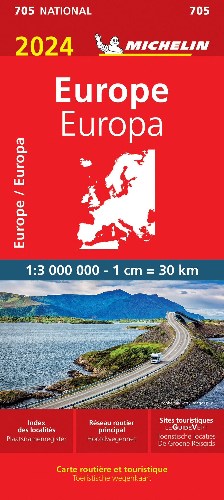 Carte routière n° 705 - Europe 2024 (multilingue) | Michelin carte pliée Michelin 