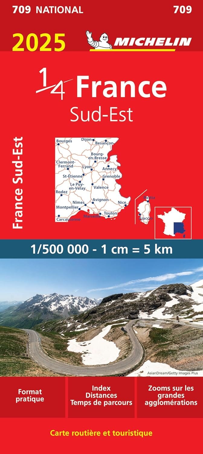 Carte routière n° 709 - 1/4 France - Sud-Est 2025 | Michelin carte pliée Michelin 