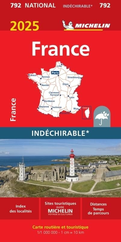 Carte routière n° 792 - France (indéchirable) 2025 | Michelin carte pliée Michelin 