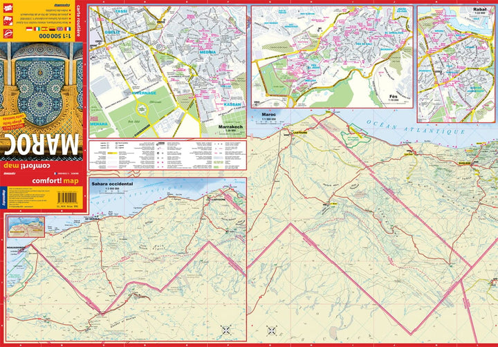 Carte routière plastifiée - Maroc | Express Map carte pliée Express Map 