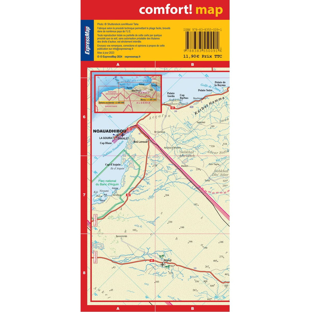 Carte routière plastifiée - Maroc | Express Map carte pliée Express Map 