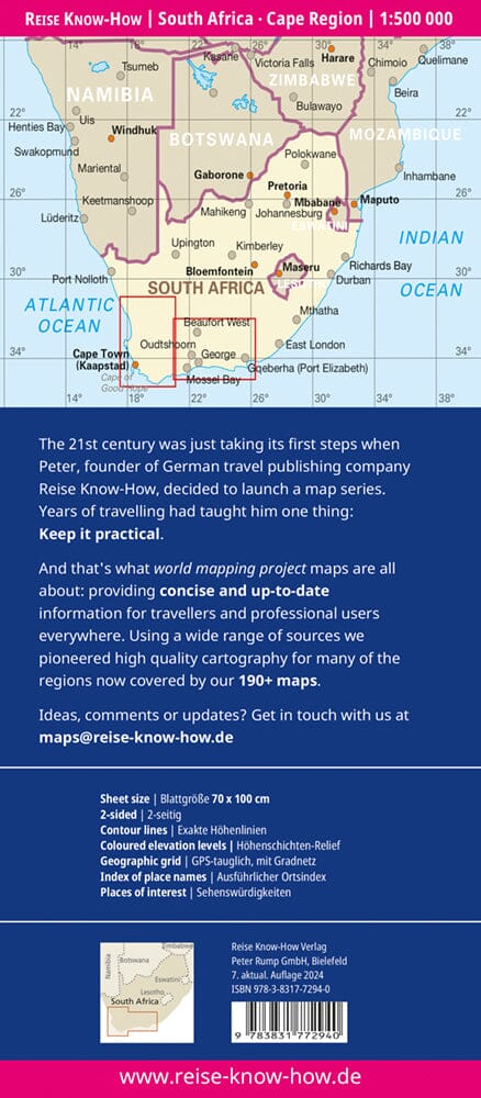 Carte routière - Région du Cap (Afrique du Sud) | Reise Know How carte pliée Reise Know-How 