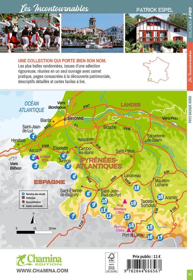 Guide de balades - Pays basque nord à pied | Chamina guide de randonnée Chamina 