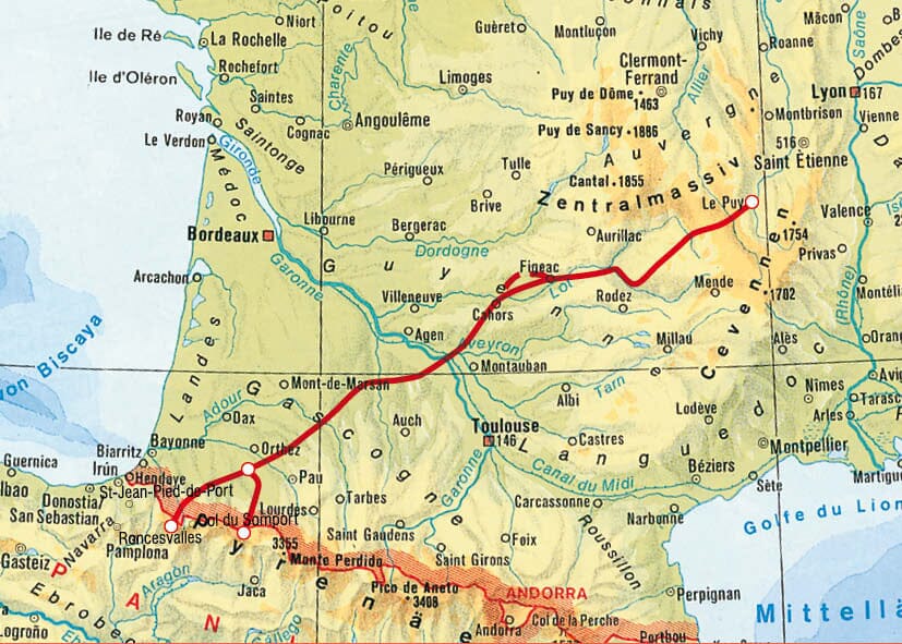 Guide de randonnée - Chemin de St Jacques (la Via Podiensis du Puy-en-Velay aux Pyrénées) | Rother guide de randonnée Rother 