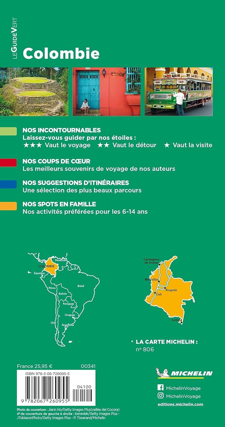 Guide Vert - Colombie - Édition 2023 | Michelin guide de voyage Michelin 