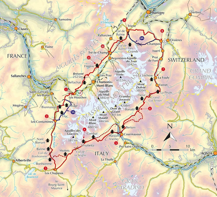 Livret de cartes (en anglais) - The Tour du Mont blanc | Cicerone guide de randonnée Cicerone 