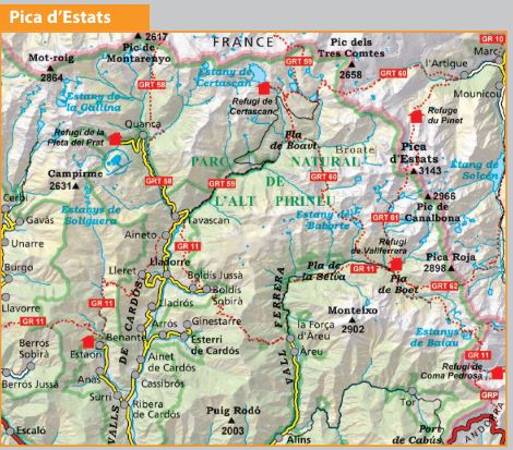 Lot de 2 cartes de randonnée - Pic d'Estats & Mont-Roig (Pyrénées catalanes) | Alpina carte pliée Editorial Alpina 