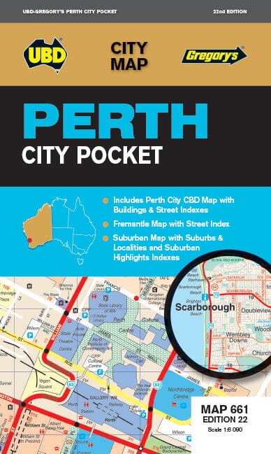Plan de ville de poche n° 661 - Perth | UBD Gregory's carte pliée UBD Gregory's 