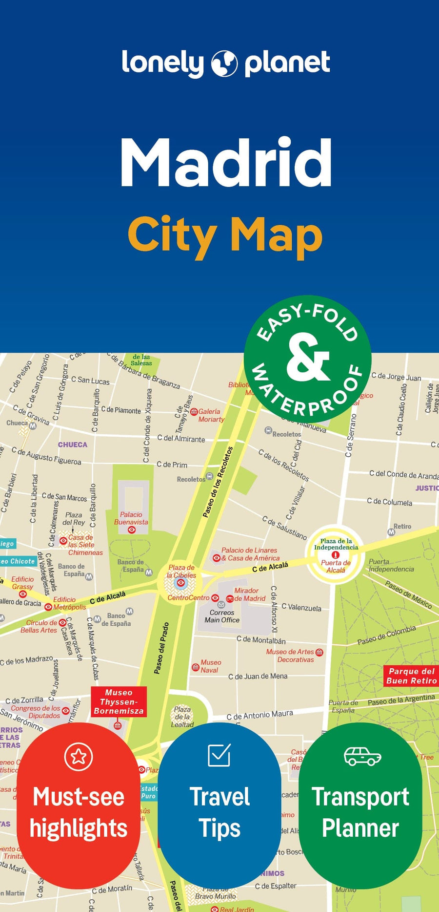 Plan de ville (en anglais) - Madrid | Lonely Planet carte pliée Lonely Planet EN 