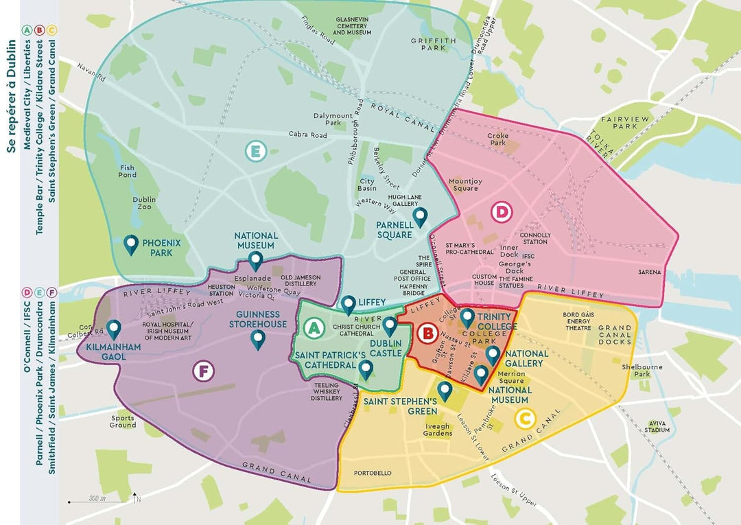 Plan détaillé - Dublin - Édition 2024 | Cartoville carte pliée Gallimard 