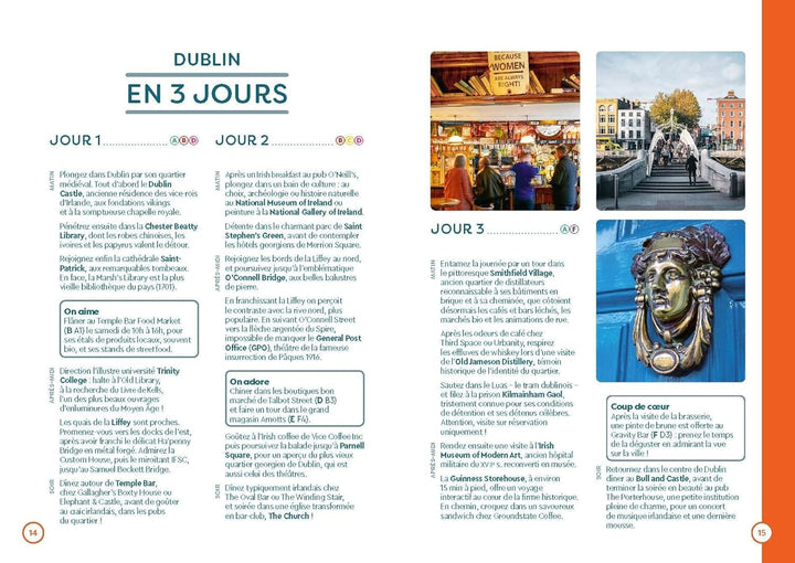 Plan détaillé - Dublin - Édition 2024 | Cartoville carte pliée Gallimard 
