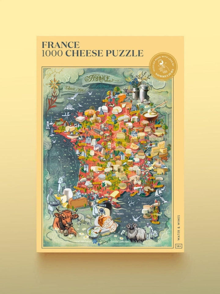 Puzzle de 1000 pièces (en anglais) - Les fromages français (48 x 68 cm) puzzle Water & Wines 